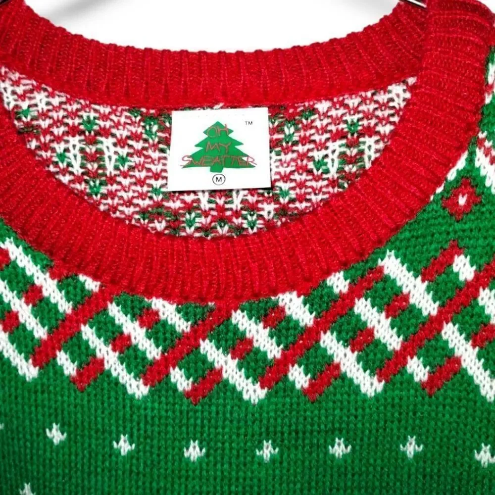 Oh My Sweater‎ Unisex Sz Medium Christmas Ugly Vacation Reindeer Mating